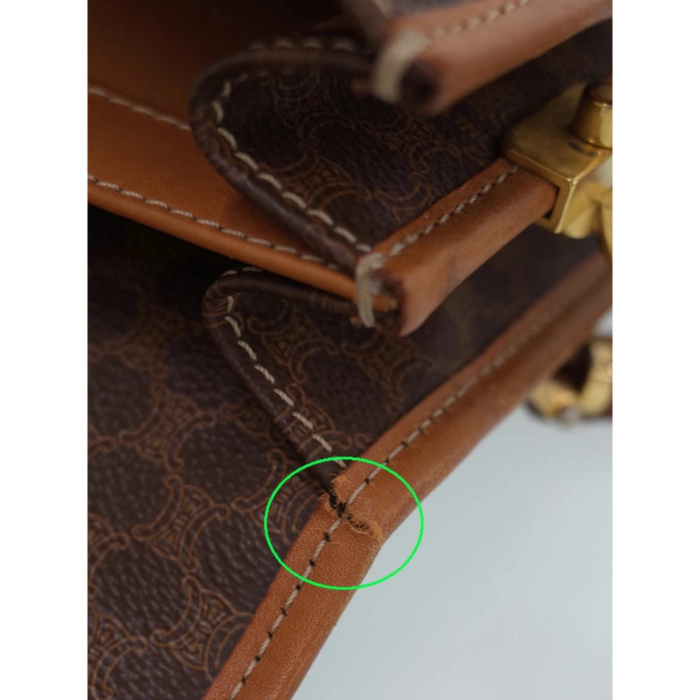 Celine Macadam Leather Shoulder Bag Brown - Picture 7 of 9